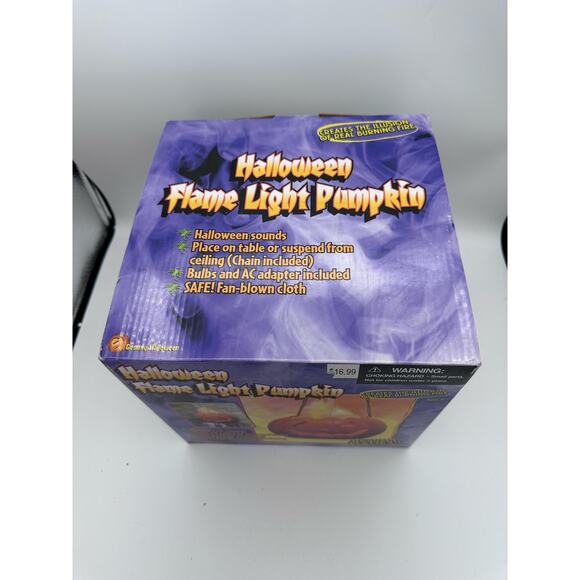 Vintage Gemmy Halloween Flame Light and Sounds Pumpkin 2002 With Box - Picture 16 of 16